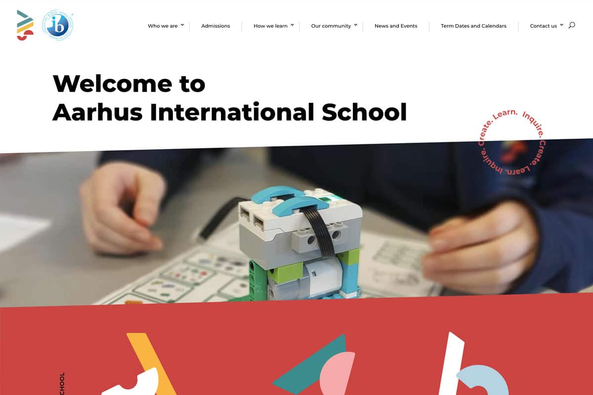 Redesign af hjemmeside – Aarhus International School – wayfab