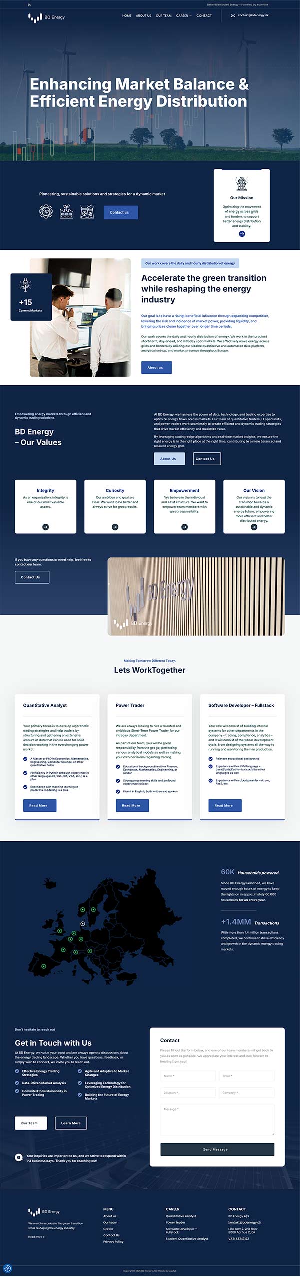 BD Energy – hjemmeside af wayfab