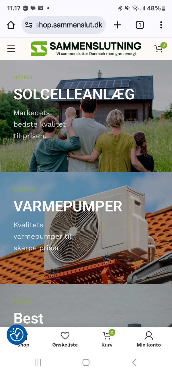 webshop i woocommerce med mobil design